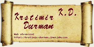 Krstimir Durman vizit kartica